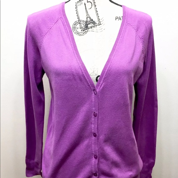 Zara Women Button Down Cardigan Overpiece Sweater Magenta Purple Large - Picture 1 of 9
